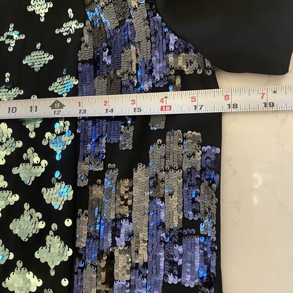 Tory Burch Color Block Sequin T Shirt Dress Size 2 - Picture 7 of 11